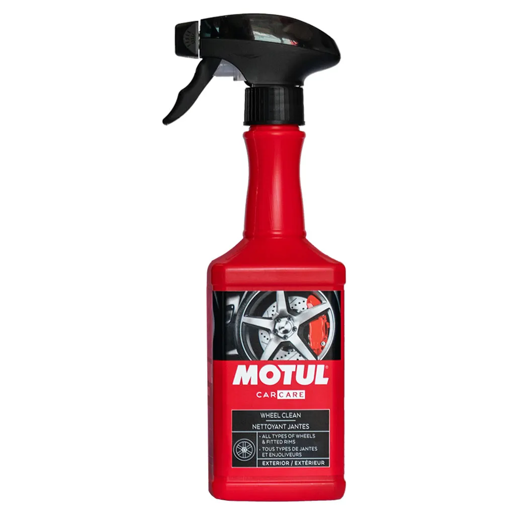 Bočica Motul Wheel Clean od 400 ml spremna za uporabu.