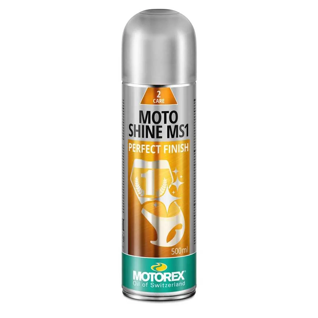 Bočica Motorex Moto Shine MS1 od 500 ml spremna za upotrebu.