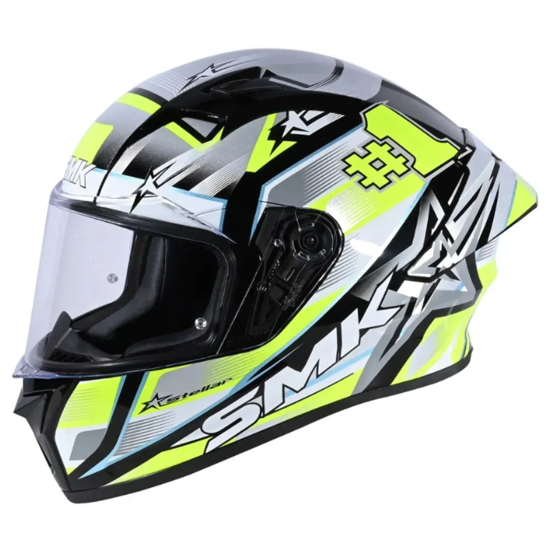 Moto kaciga SMK Stellar Uno Sport Neon Siva