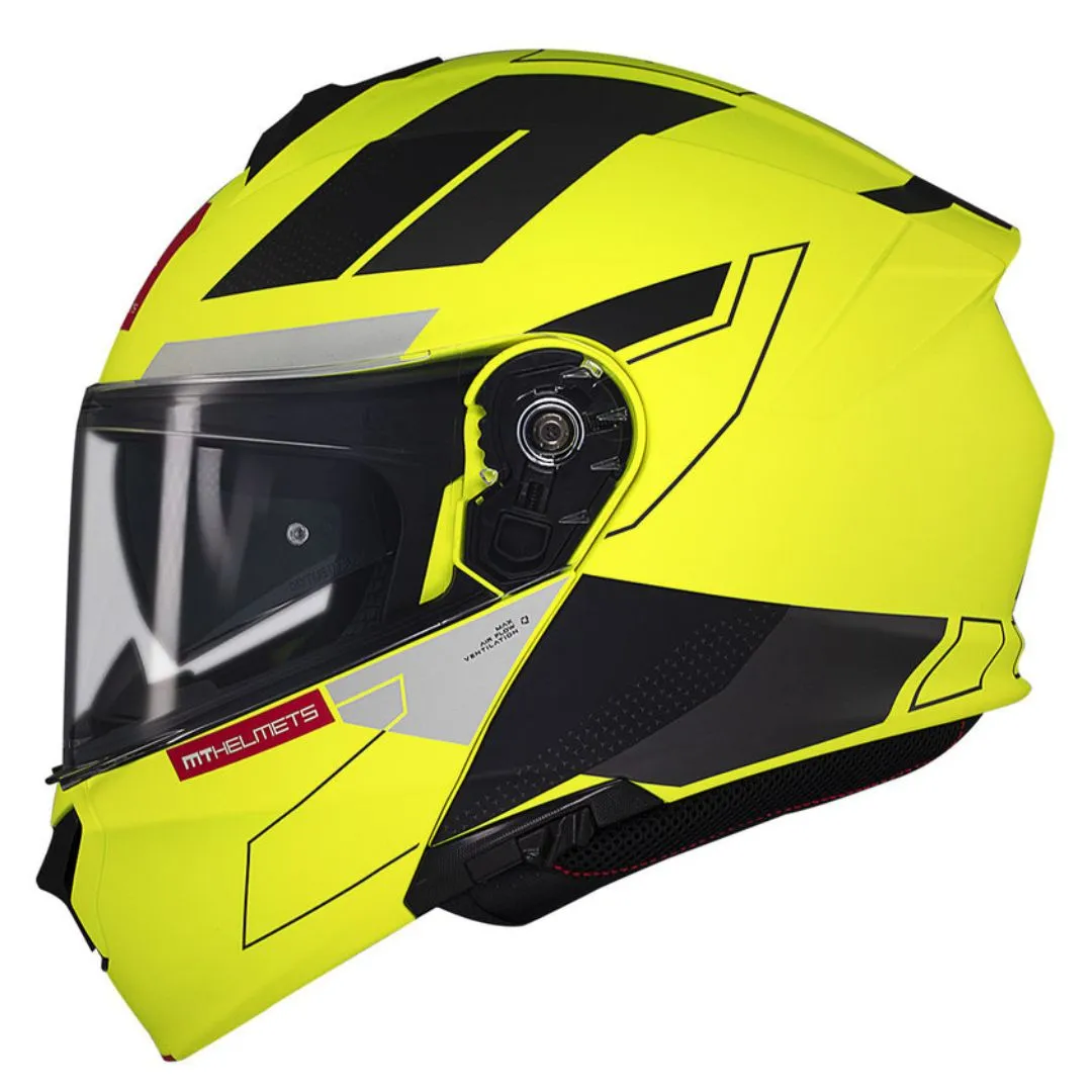 Preklopna moto kaciga MT Helmets Genesis SV Talo C3 Matt Fluo - bočni pogled