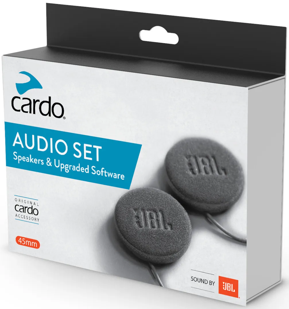 Cardo Audio Set JBL 45mm – pogled sprijeda