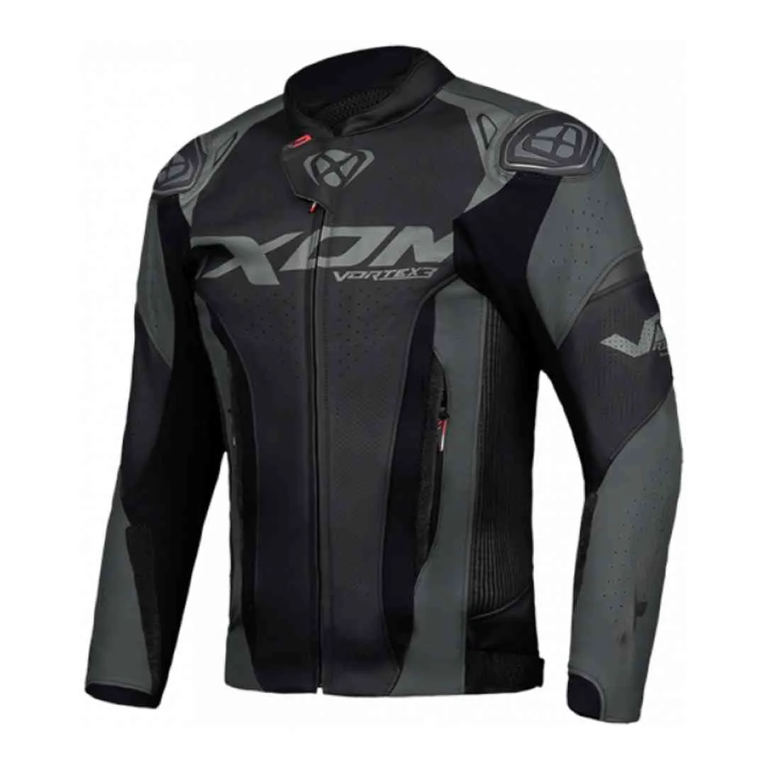 Moto jakna Ixon Vortex 3 crna – prednji pogled