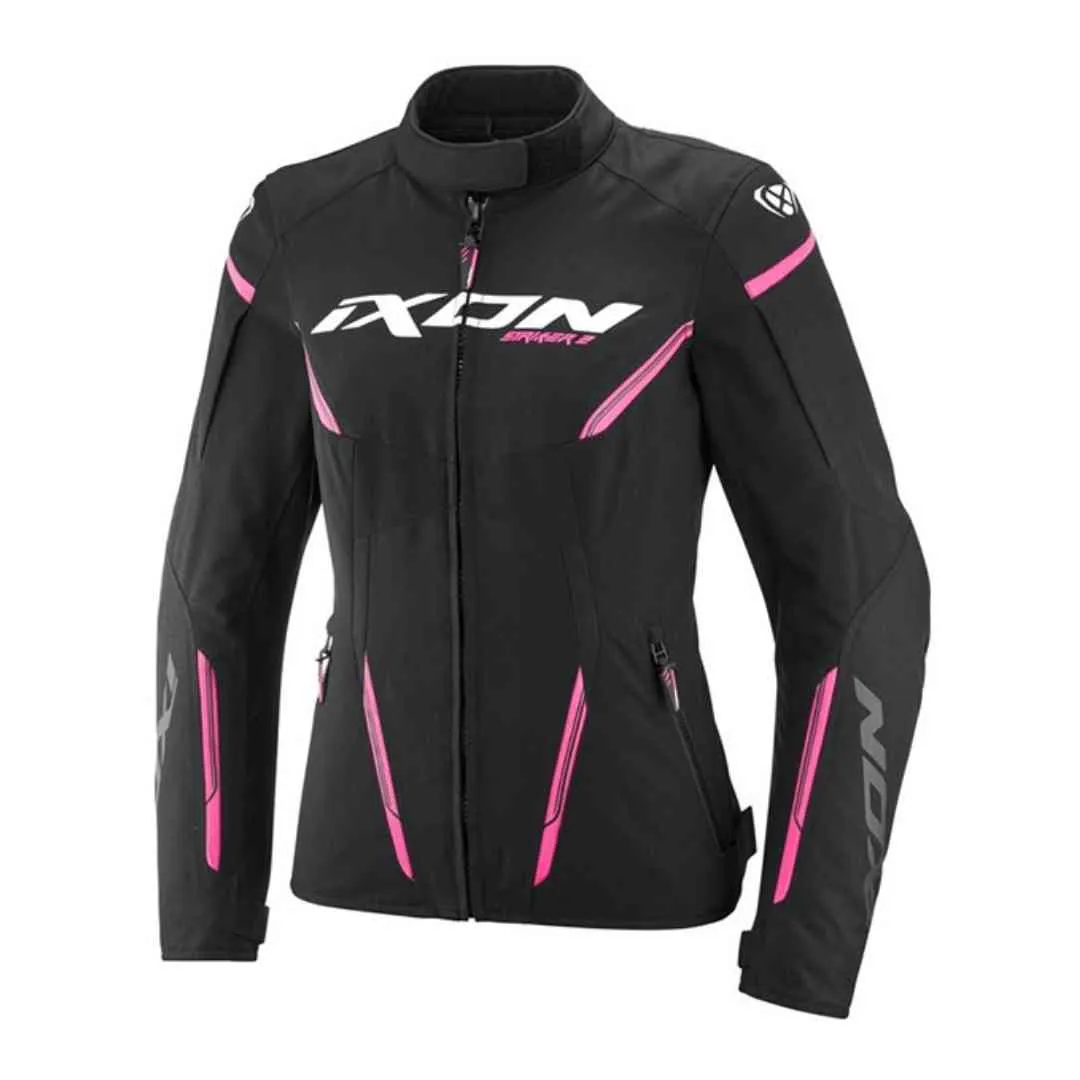 Moto jakna Ixon Striker 2 Lady crno roza – prednji pogled