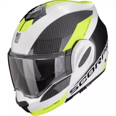 Flip-Up Motociklistička Kaciga Scorpion Exo-Tech Evo Team Bijela Neon