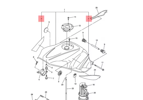 Naljepnica rezervoara Yamaha YZF R-6 bočne