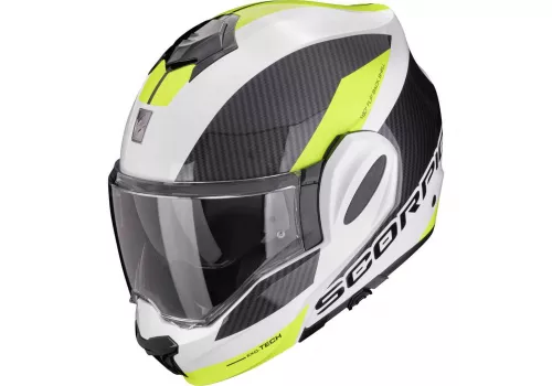 Flip-Up Motociklistička Kaciga Scorpion Exo-Tech Evo Team Bijela Neon
